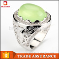 Newest design bezel setting big stone 925 sterling silver CZ men ring jewelry hot sale silver rings for men